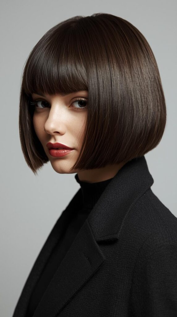 6. Sleek Straight Bob for Winter Elegance