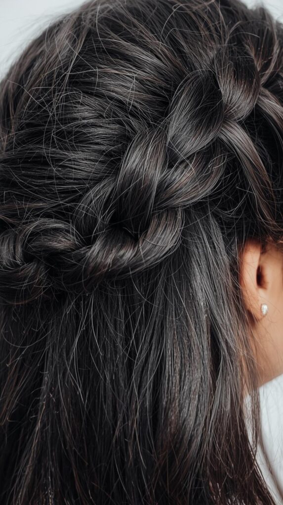 7. Crown Braid on Natural Hair