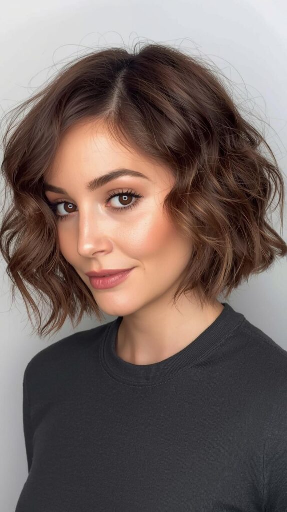 7. Curly Bob With Face-Framing Tendrils