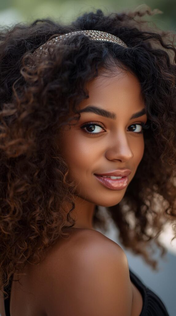 7. Loose Curls with Headband