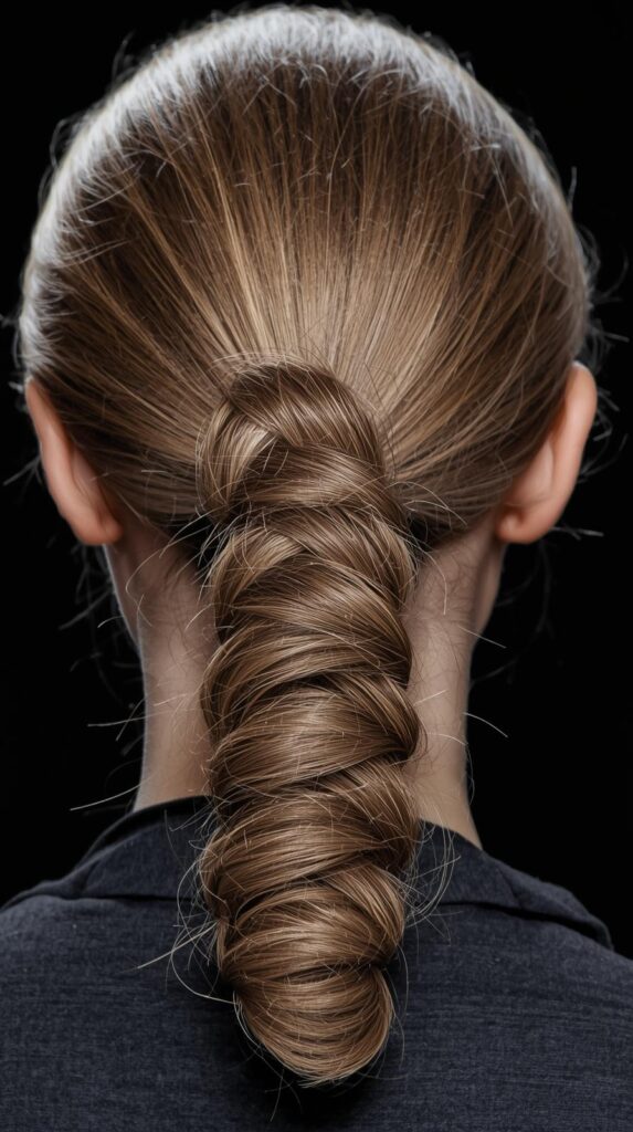 7. Low Bubble Ponytail