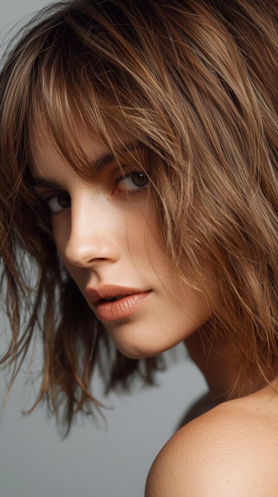 7. Textured Bob with Tousled Ends