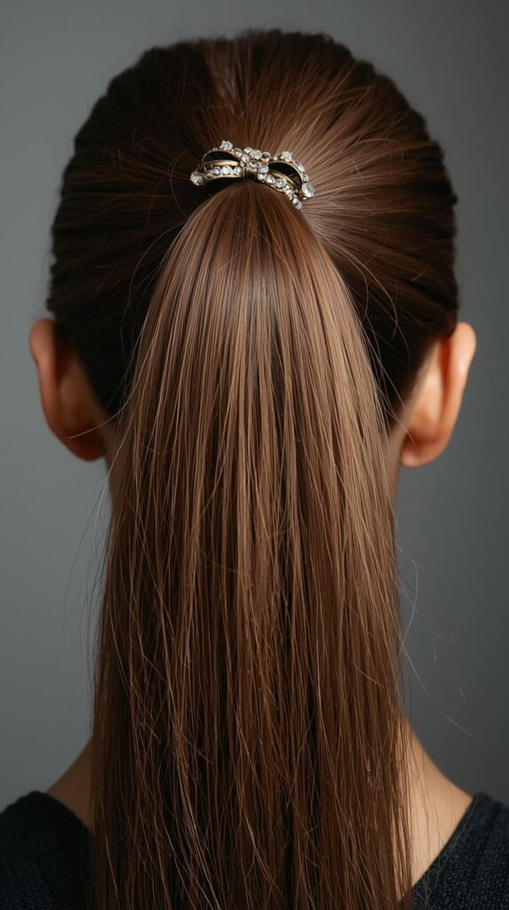 8. Prom Ponytail With Ribbon or Bow Accessories