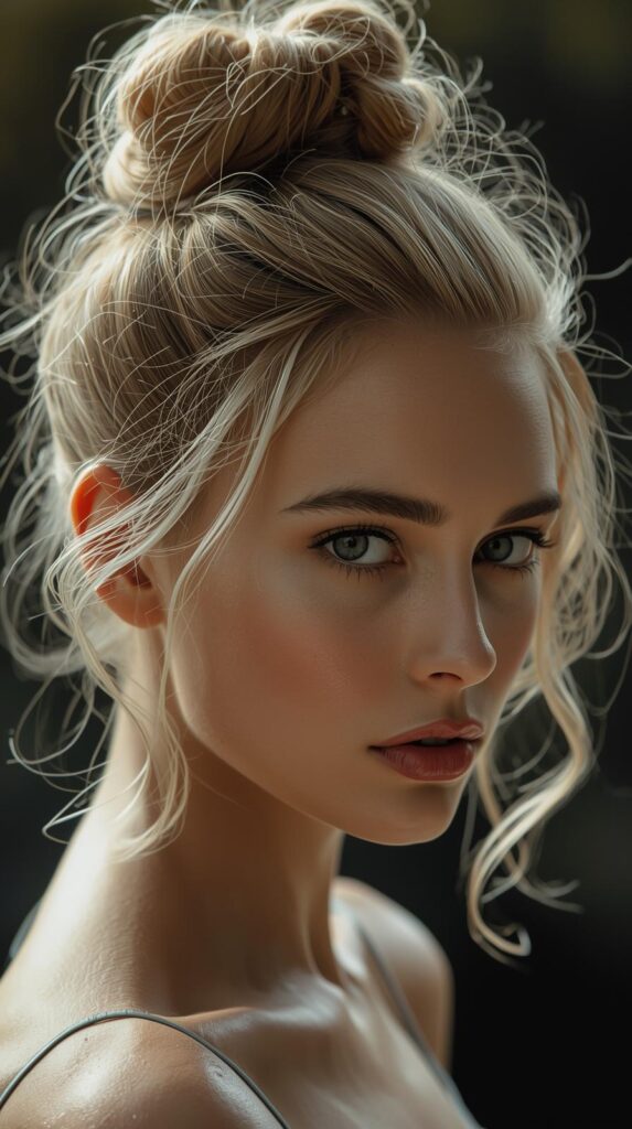 8. Top Knot with Soft Tendrils