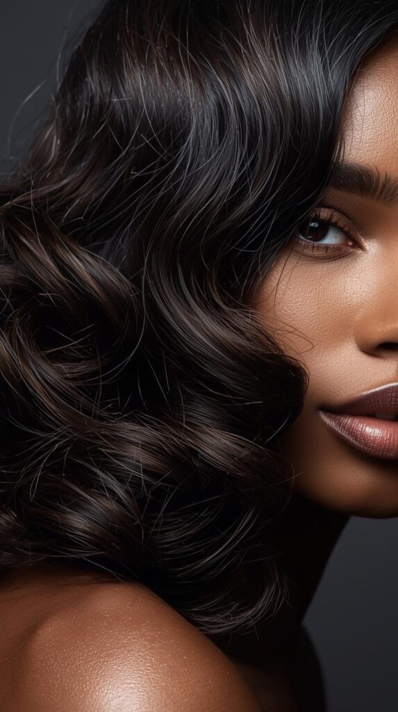 8. Wet-Look Defined Curls for a Sleek Finish