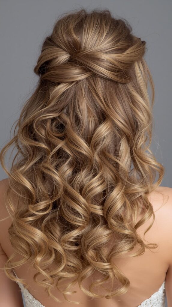 9. Half-Up Prom Ponytail With Soft Curls