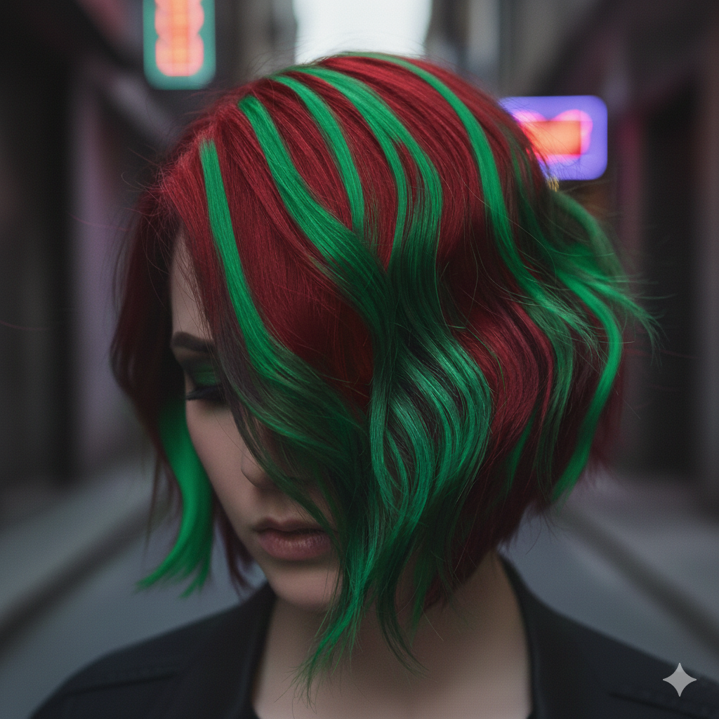 9. Candy Cane Red and Green Stripes