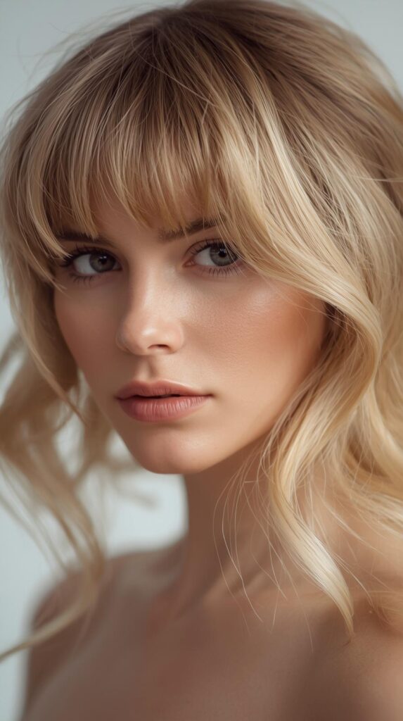 1. Soft Blowout with Curtain Bangs
