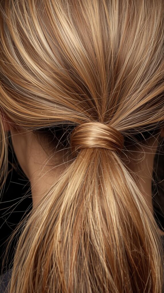 1. Low Ponytail Tied With a Satin Ribbon