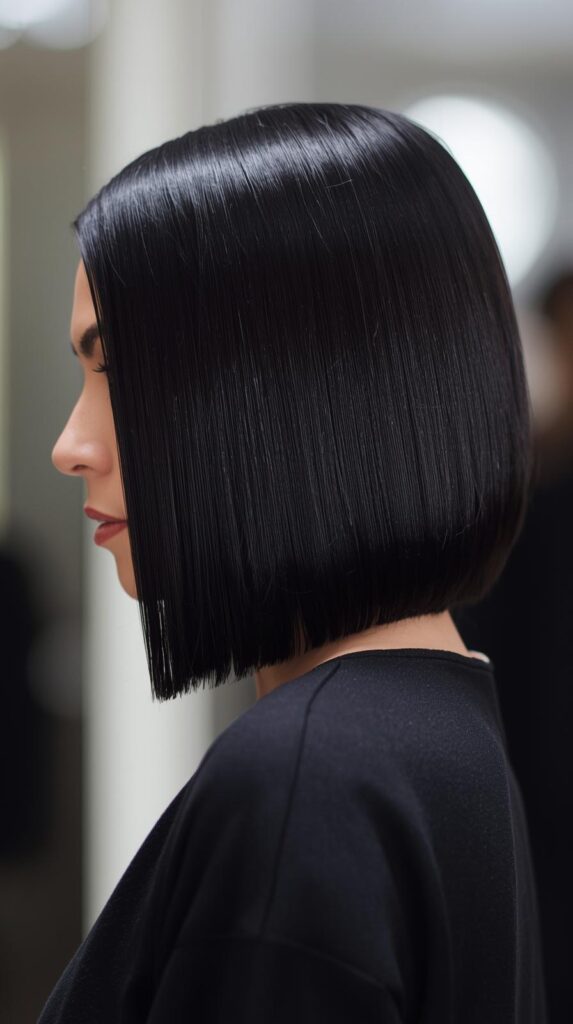 1. Sleek Straight Bob for a Polished Winter Look
