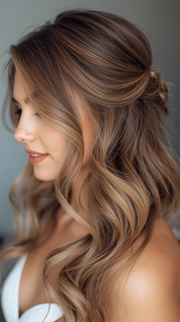 1. Soft Half-Up Hairstyle with Loose Waves