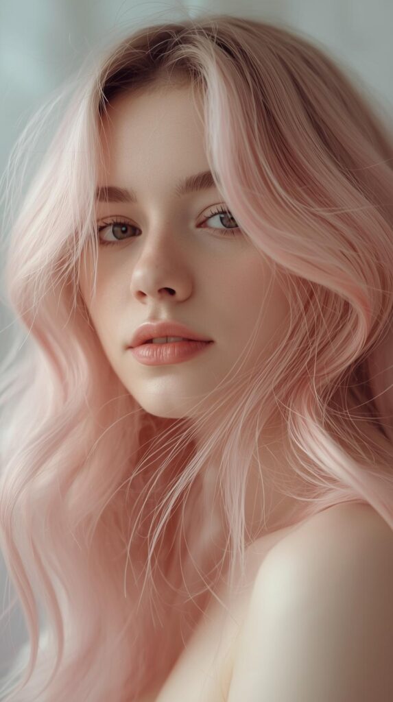 1. Soft Pastel Pink Loose Waves