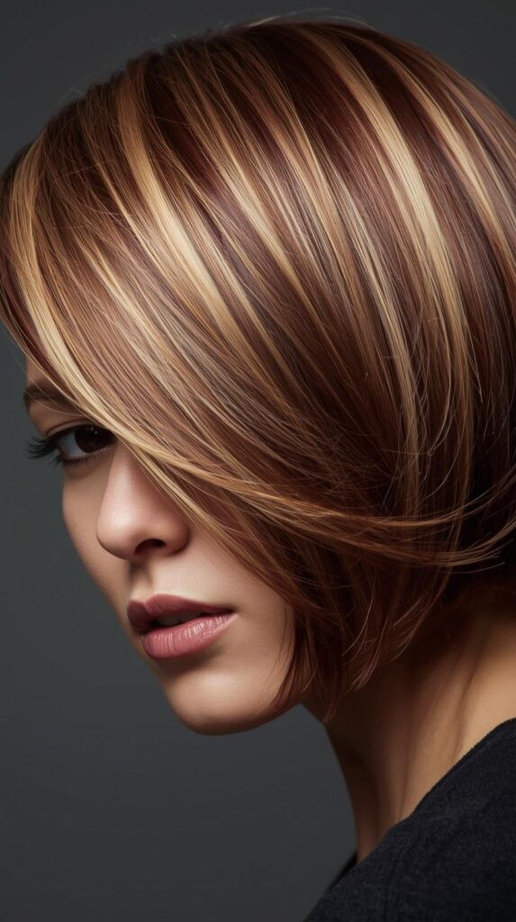 10. Golden Blonde and Burgundy for Short Hair