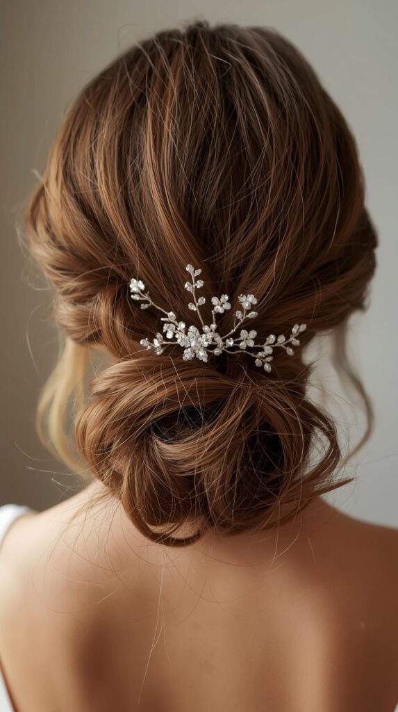 10. Low Curly Ponytail with Accessories