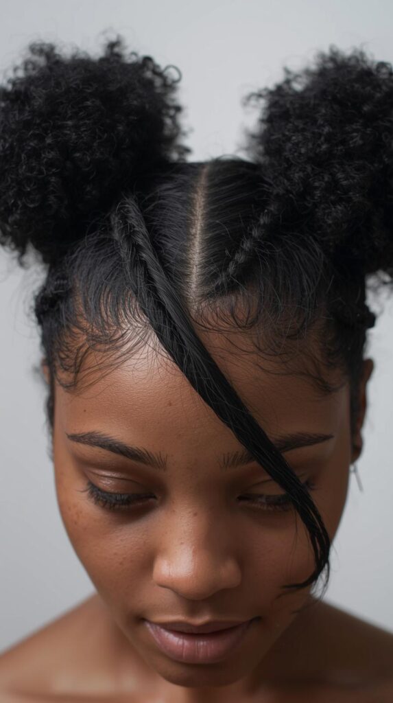 10. Natural Hair Space Buns