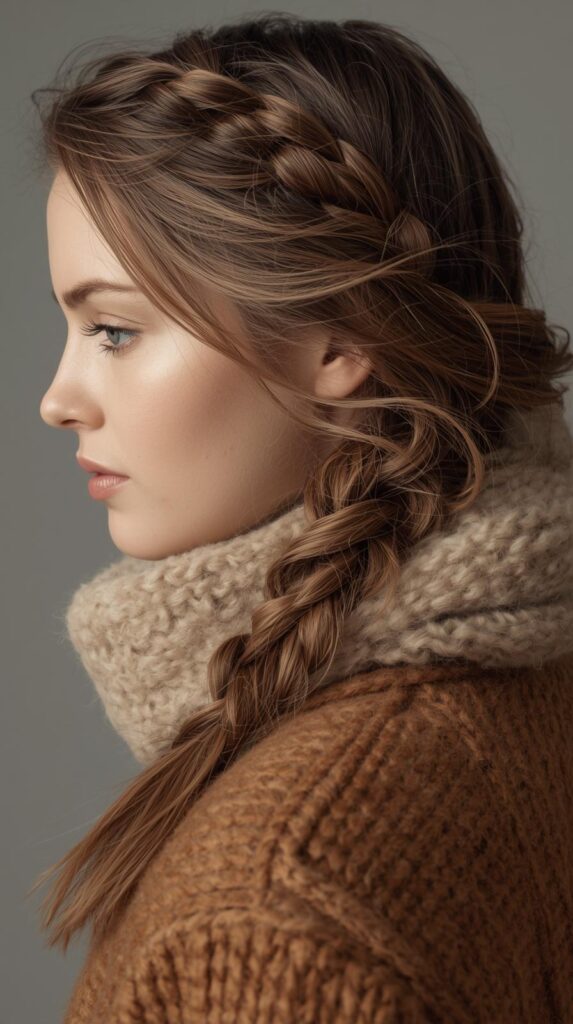 10. Single-Braid Accent for Everyday Winter Hair