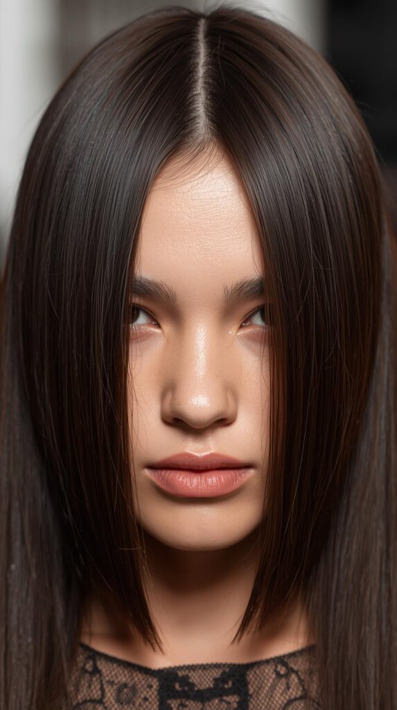 10. Straight and Sleek with Center Part