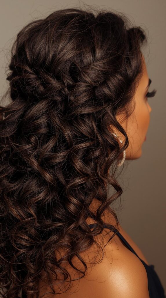 11. Curly Half-Up with Twists