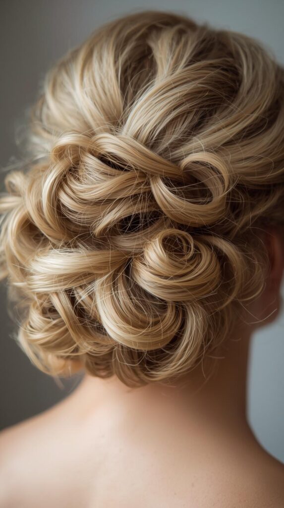 11. Romantic Curly Updo Style