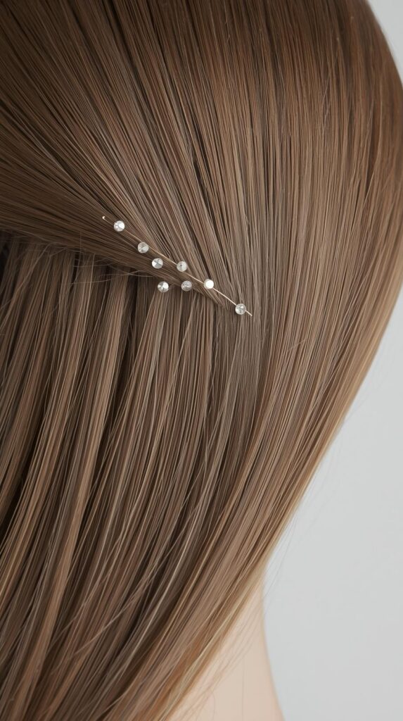 11. Straight Hair with Minimalist Hair Clips
