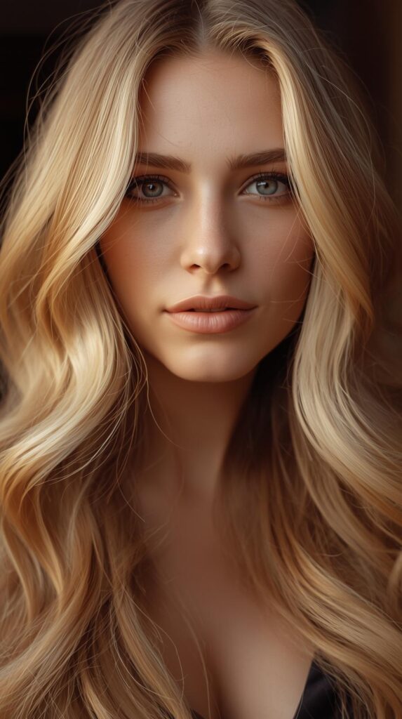 12. Golden Blonde for Long Flowing Hair