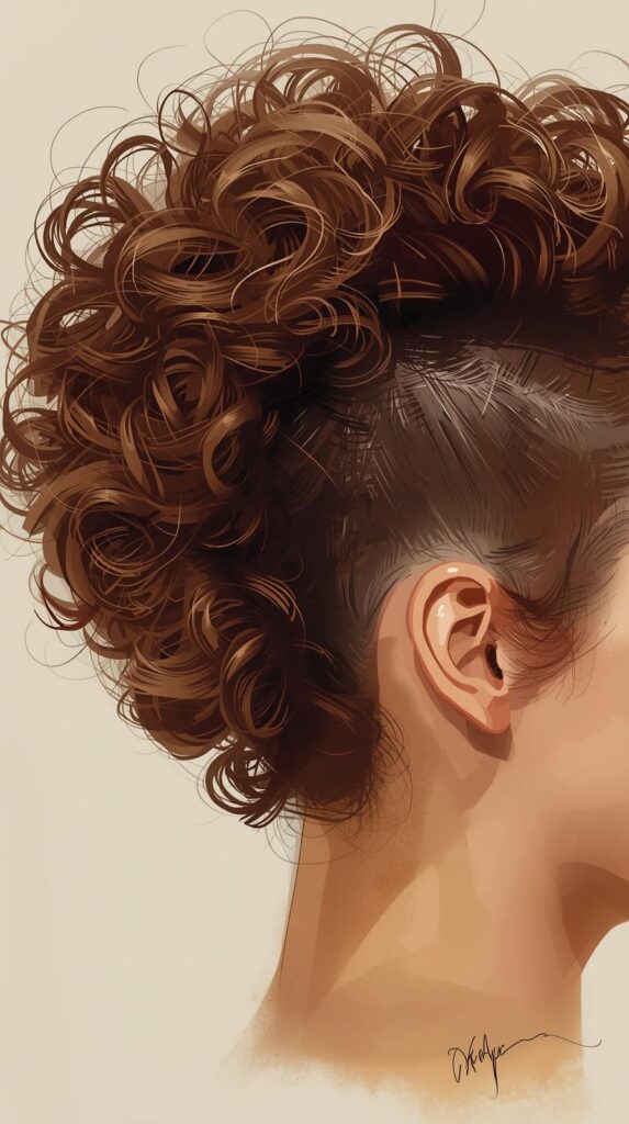 14. Curly Faux Hawk Updo