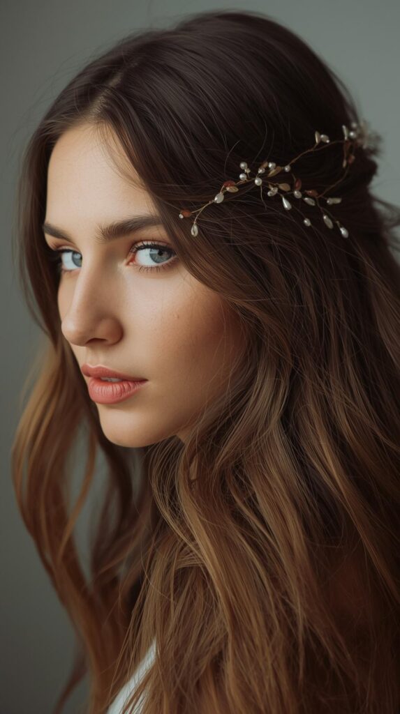 15. Hair Down with Subtle Accessories