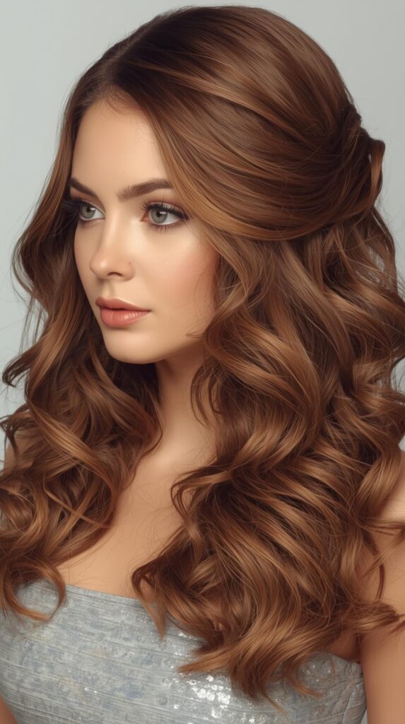 2. Half-Up Half-Down Curly Style