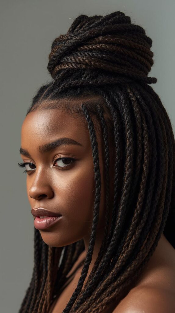 2. Half-Up Half-Down Dreadlock Style