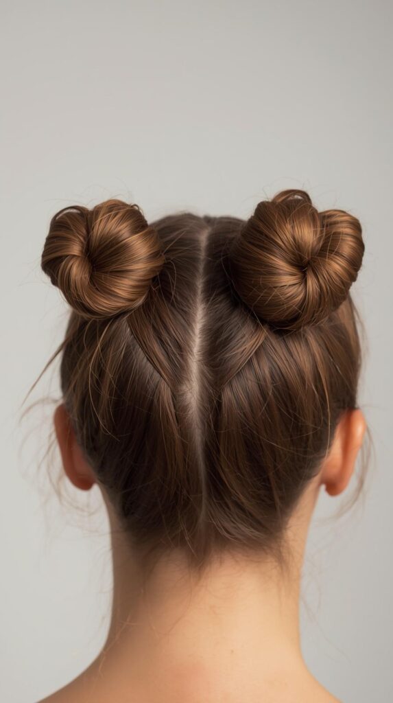 2. Heart-Shaped Mini Ponytails