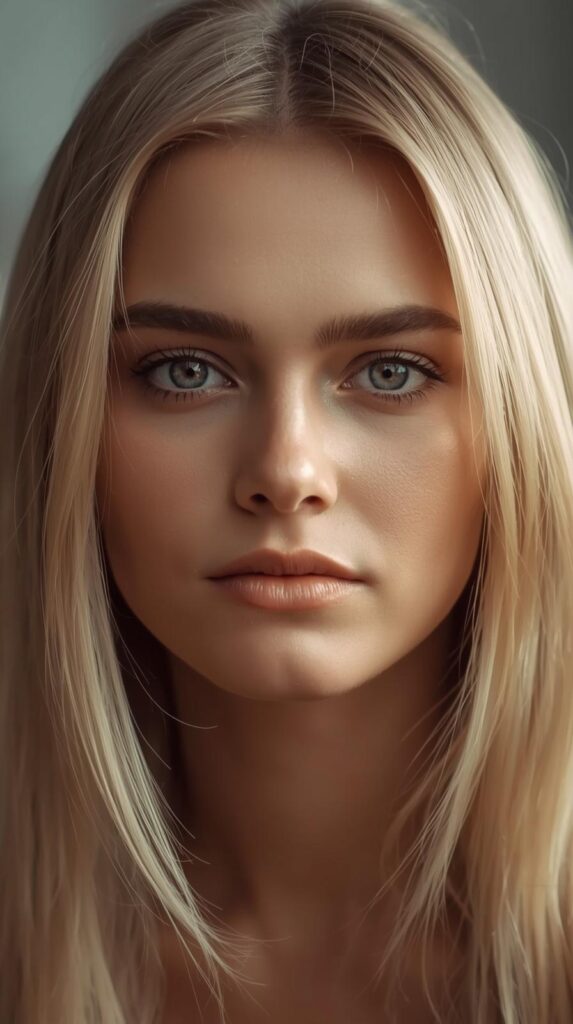 2. Soft Middle-Part Straight Hair