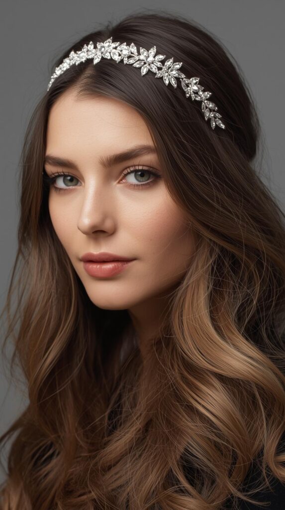 3. Loose Waves with Crystal Headband