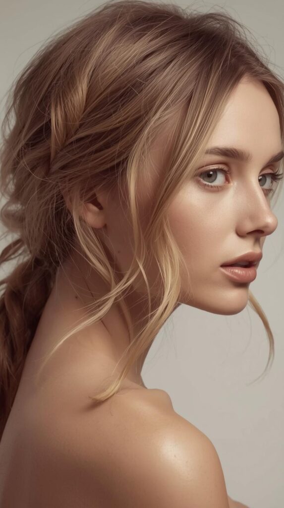 3. Low Ponytail with Face-Framing Layers