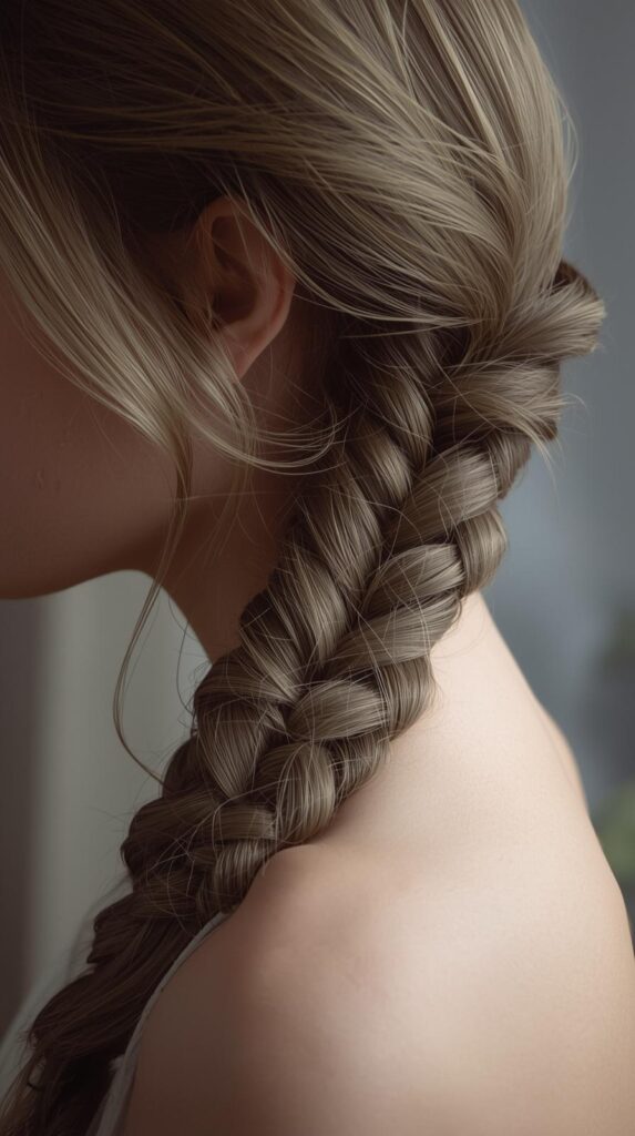 3. Side-Swept Fishtail Braid