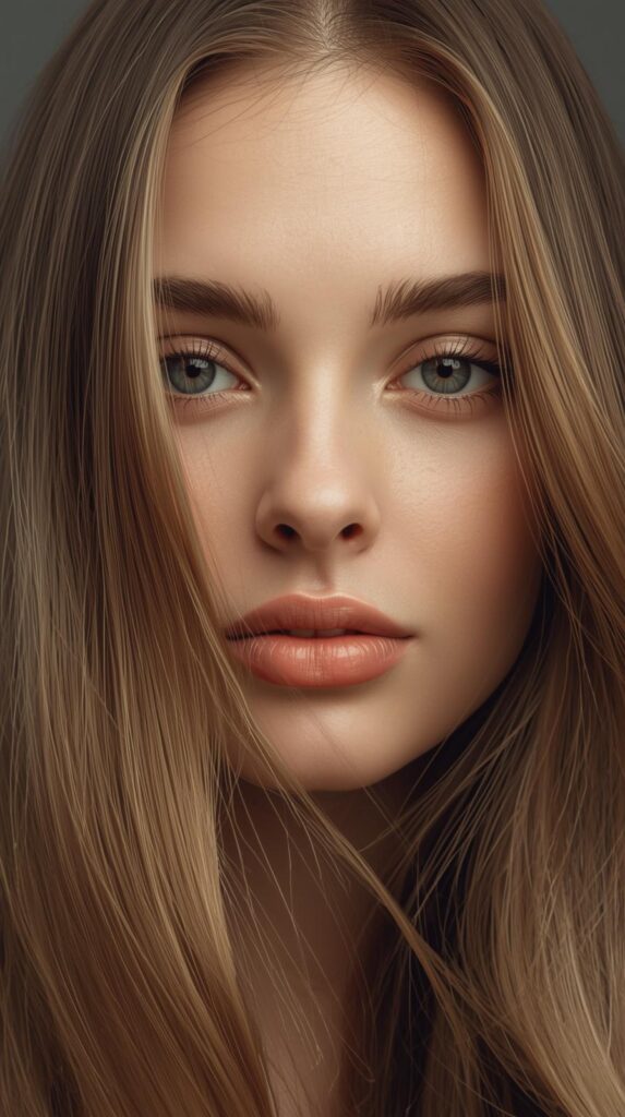 3. Straight Hair with a Natural Shine Focus