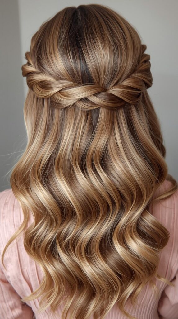 4. Braided Crown for Elegant Valentine Vibes
