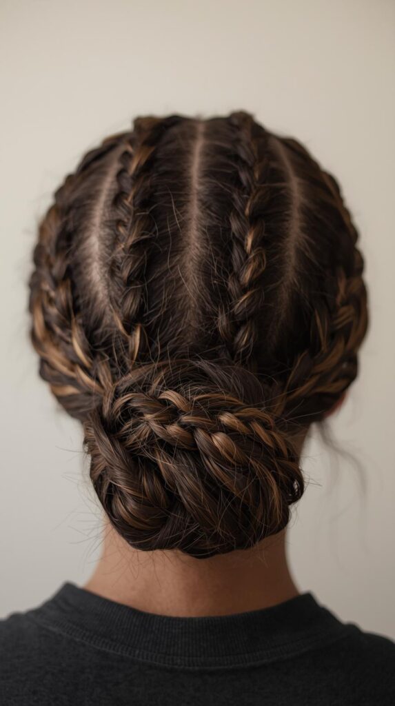 4. Braided Low Bun