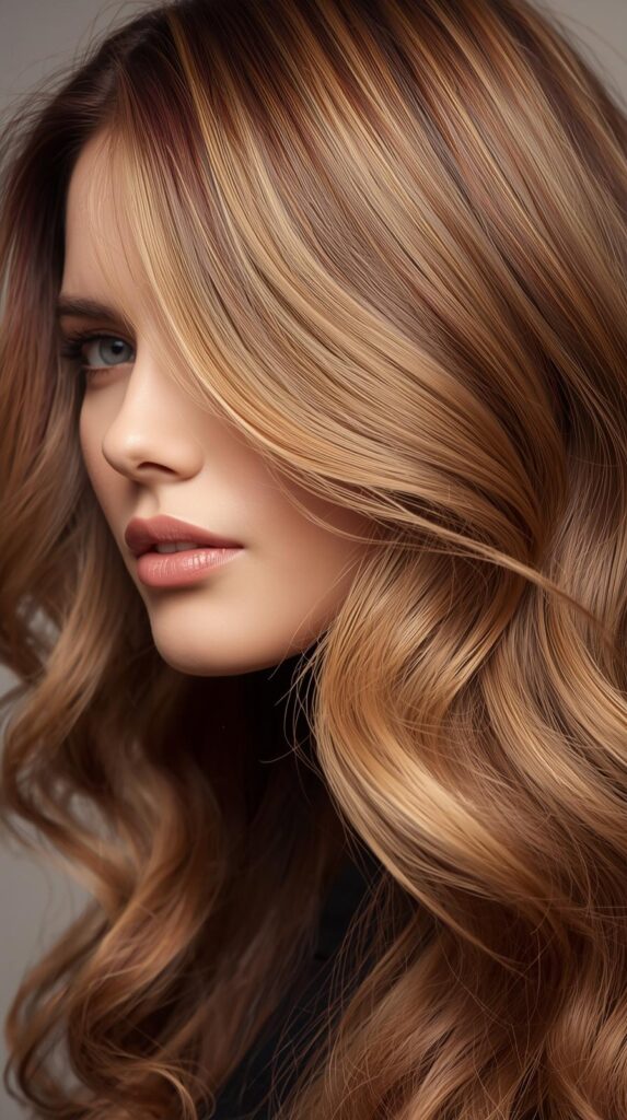 4. Golden Blonde and Burgundy Balayage