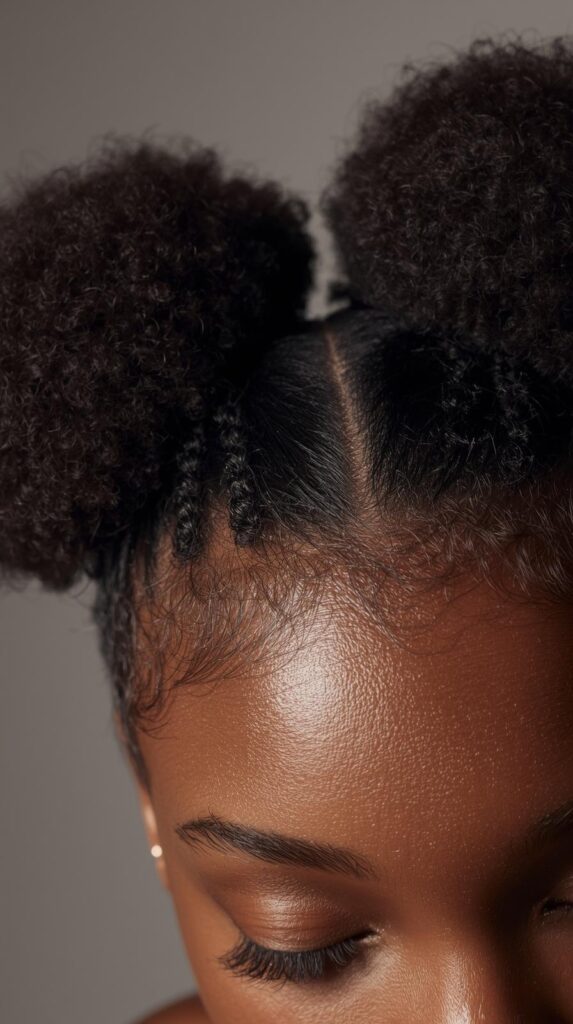 4. Space Buns with Soft Texture