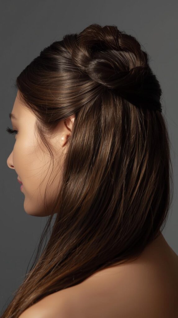 5. Half-Up Heart Twist Hairstyle