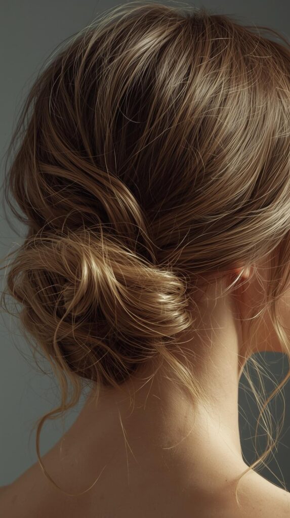 5. Loose Curly Bun with Tendrils