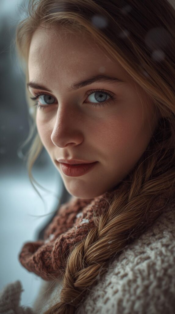 5. Side Braid With Cozy Winter Vibes