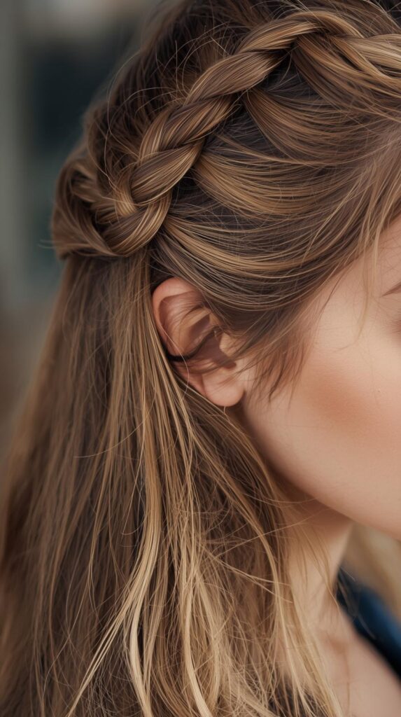 6. Half-Up Heart Braid Hairstyle