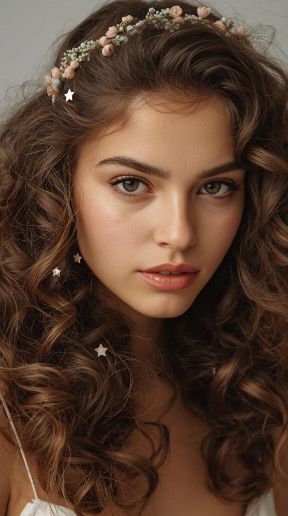 6. Loose Curls with Cute Hair Accessories