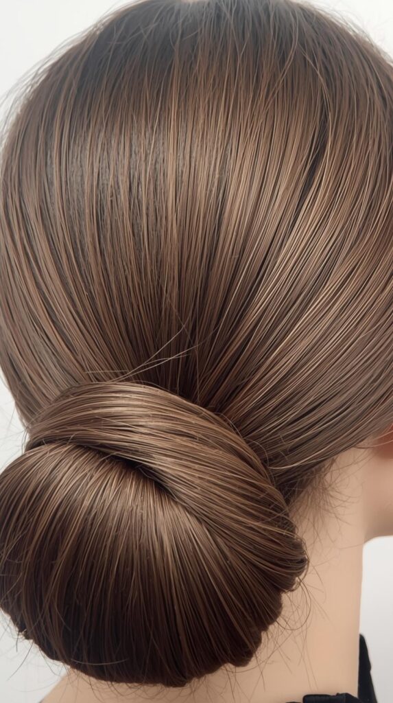 6. Low Bun with a Clean, Minimal Finish