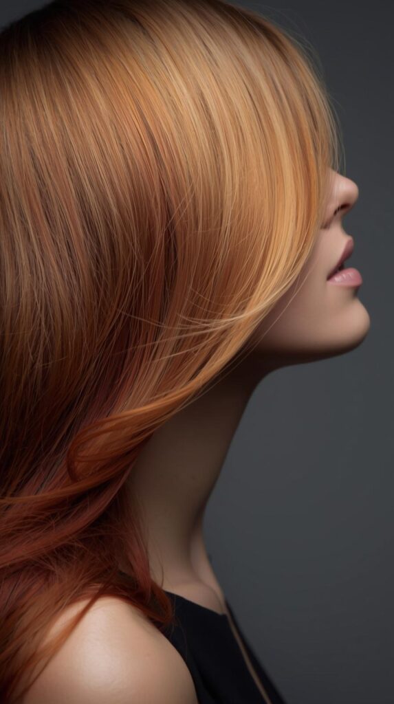 6. Ombre Golden Blonde and Copper Hair