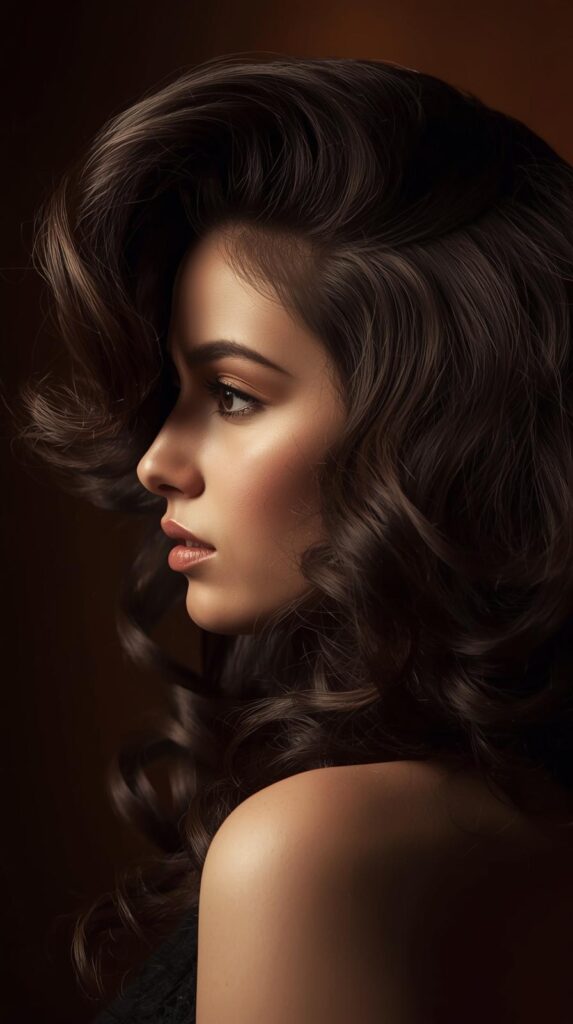 6. Side-Swept Curly Hair Look