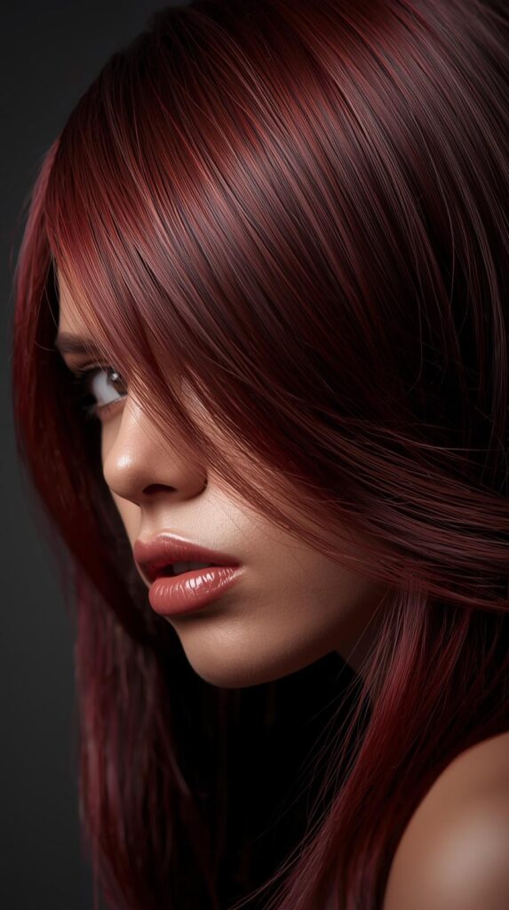 7. Glossy Cherry Cola Hair