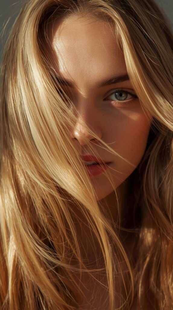 7. Golden Blonde with Warm Caramel Notes