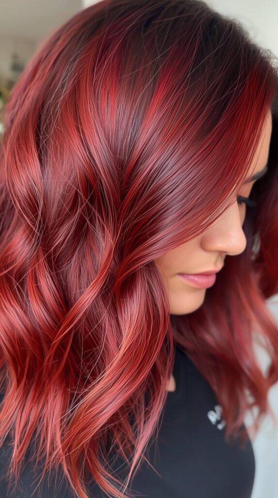 8. Cherry Cola Hair with Balayage
